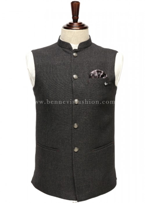 Grey Classic Jute Waistcoat for Men