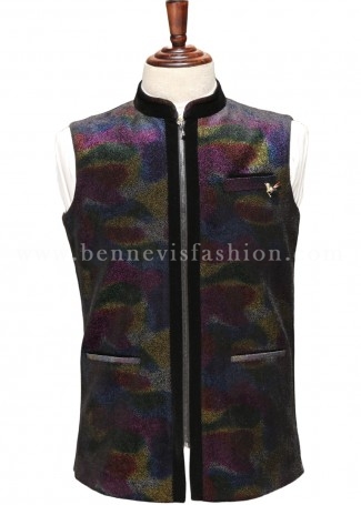 Multitone Textured Zipper Waistcoat for Men [Bomber Jacket]