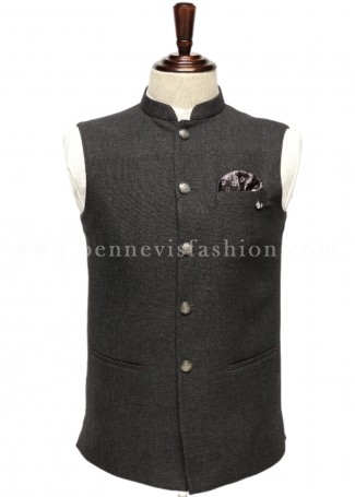 Grey Classic Jute Waistcoat for Men