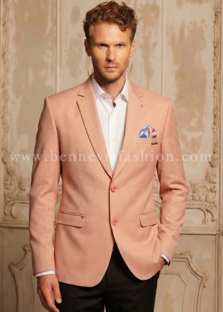  Blush Pink Oxford Suede Structured Blazer for Men