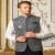 Blue Jacquard Zipper Designer Waistcoat for Men [Bomber Jacket]