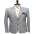 Light Grey Look Prince of Wales Plaid Blazer for Men