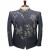 Deep Blue Jodhpuri with Hand-Embroidered Meadow for Men