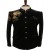 Inky Black Velvet Floral Embroidered Jodhpuri for Men