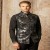 Silver-Tone Abstract Velvet Zipper Waistcoat for Men [Bomber Jacket]